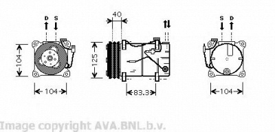 AVA QUALITY COOLING vok119 -  Компрессор, кондиционер
